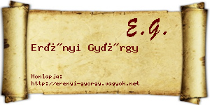 Erényi György névjegykártya